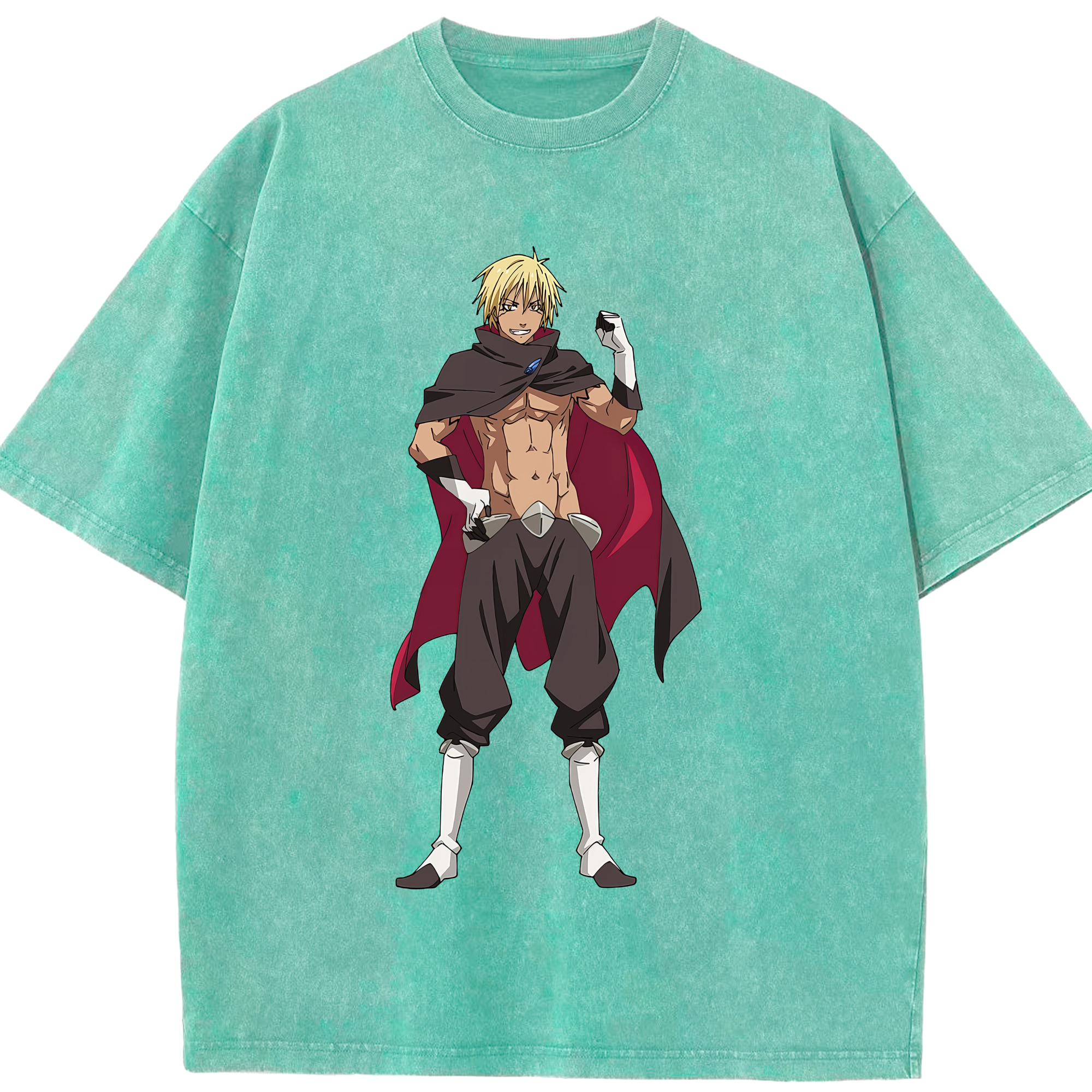（画像用） 転スラ Regarding Reincarnated to Slime 綿100% ヴィンテージ風 半袖Tシャツ（フロントプリント）